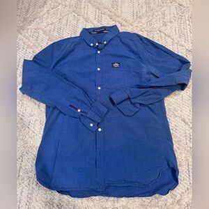 Super dry bayview Blue Button-Down Men's Shirt size L